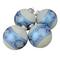 4ct. 4" Blue & White Nordic Fair Isle Glass Ball Ornaments